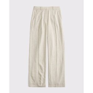 Abercrombie & Fitch Tailored Linen Blend Pants in Oatmeal Beige